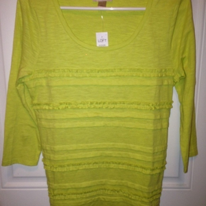 Ann Taylor‎ LOFT Women's Small Green Tee Shirt Top NEW